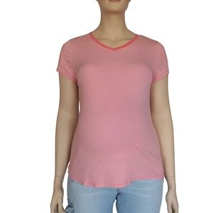 XL Orange Stripes Short Sleeve Faded Glory Shirt